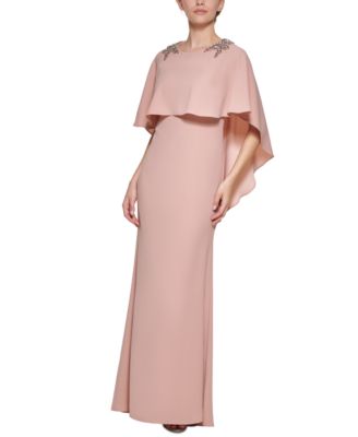 Vince Camuto Embellished Cape Gown ...